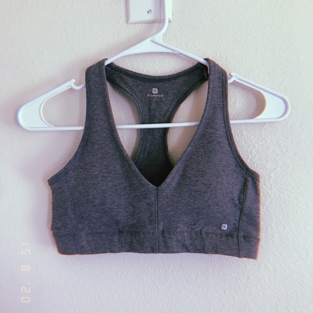 Gray sport bra